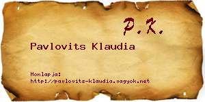 Pavlovits Klaudia névjegykártya